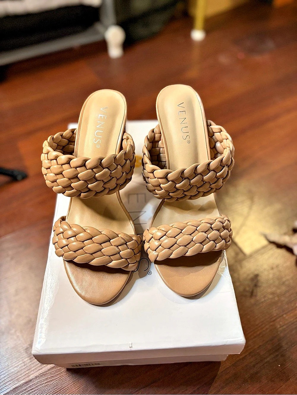 VENUS Braided Platform Heels in Brown Size 6.5